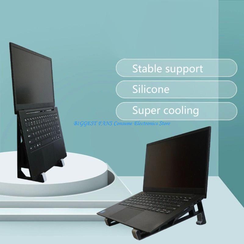 Laptop Stand Bamboo - حامل كمبيوتر سهل التجميع للإعدادات الجانبية