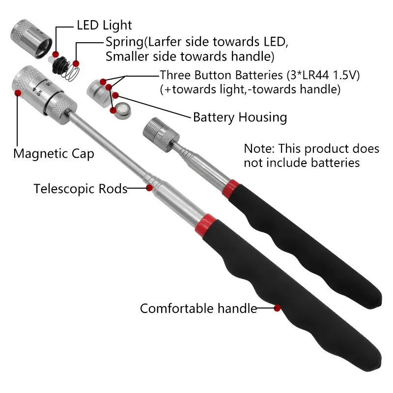 Pen Holder Magnetic - قلم مغناطيسي تلسكوبي مع ضوء LED