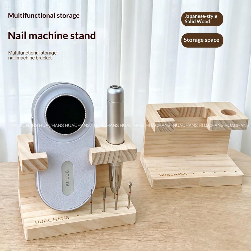 Nail Tech Accessories - حامل خشبي لأدوات تدريب الأظافر، رف