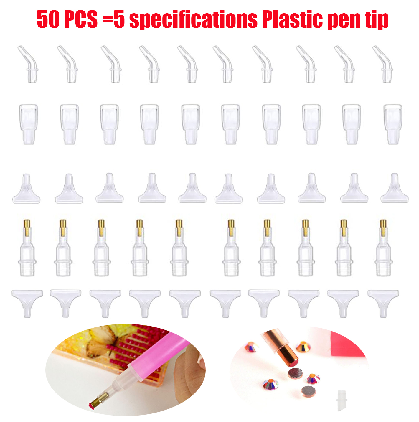 Nail Tech Accessories - 50 قطعة من أقلام الرسم بالماس