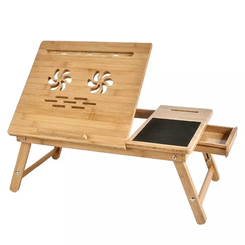 Laptop Stand Bamboo - حامل كمبيوتر محمول قابل للتعديل من