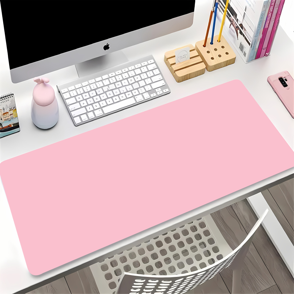 Kawaii Tech Accessories - لوحة ماوس ألعاب بلون سادة، صينية