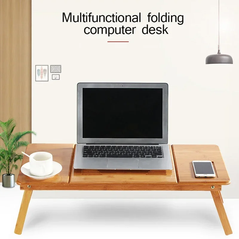 Laptop Stand Bamboo - طاولة/حامل لابتوب من الخيزران قابل للتعديل