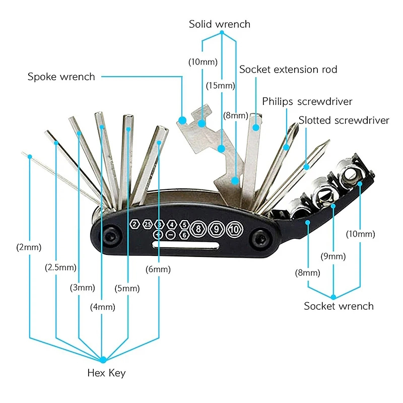 مجموعة أدوات إصلاح الدراجات ال - مراجعة Universal Tech Accessories وسعره